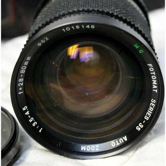 Vtg Canon AE-1 35mm Film Camera Flash Tele Converter 50mm 80mm Lens All Works - Picture 8 of 9